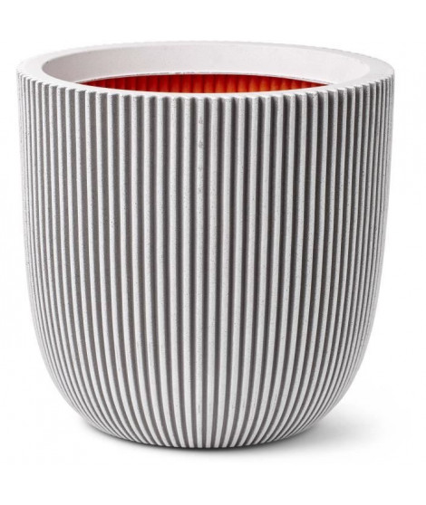Pot de fleur boule - CAPI EUROPE - GROOVE NL - 35 x 34 cm - Ivoire