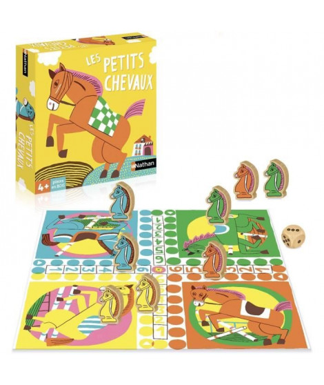 Jeu de société - NATHAN - Jeu des petits chevaux - Grand classique, illustrations originales