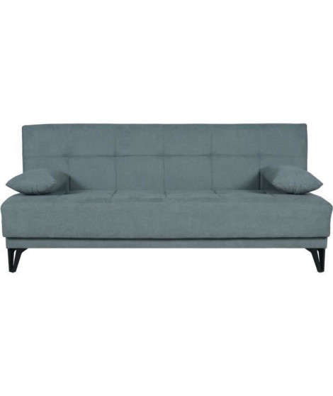 Banquette convertible 3 places - LIMRA - Tissu menthe- 2 coussins - Coffre de rangement -  190 x 87 x 87 cm