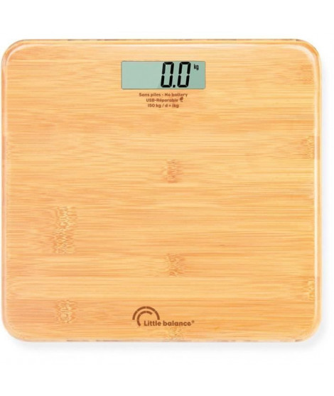 Pese-personne - LITTLE BALANCE - 8745 - USB-réparable - 150 kg / 100 g - My bamboo