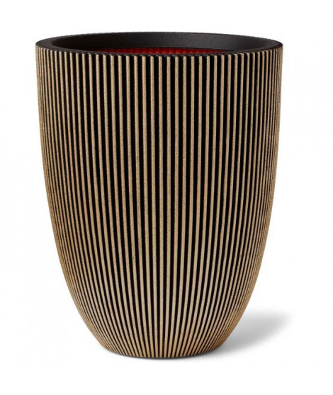Capi Vase élégant Groove 34x46 cm Noir et doré 445494