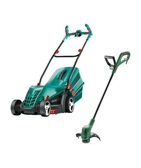BOSCH Tondeuse a gazon électrique ARM 34-largeur de coupe 34 cm-1300W + Coupe-bordures-EasyGrassCut 23-280W-Diametre de coupe…