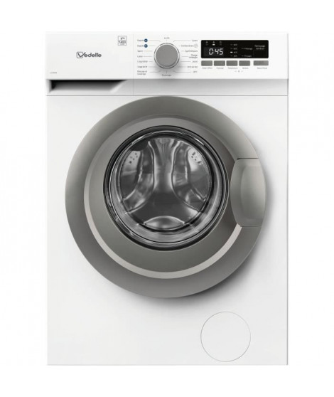 Lave-linge hublot VEDETTE LLV395W - 9 kg - Induction - L60cm - 1400 trs/min - Classe A - Blanc