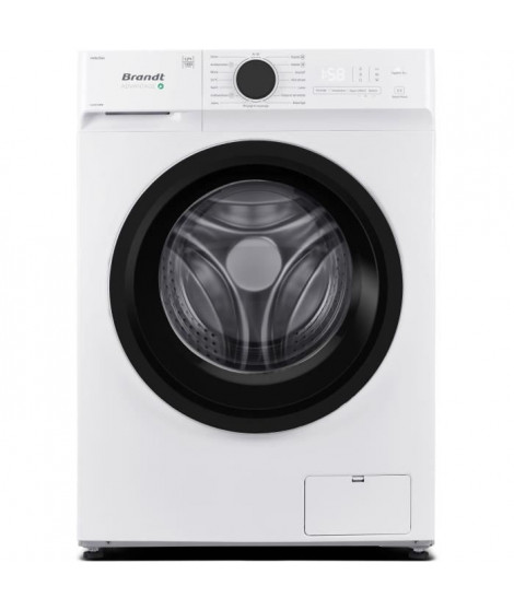 Lave-linge hublot BRANDT LLC3124W - 12 kg - Induction - L60cm - 1400 trs/min - Classe A - Blanc