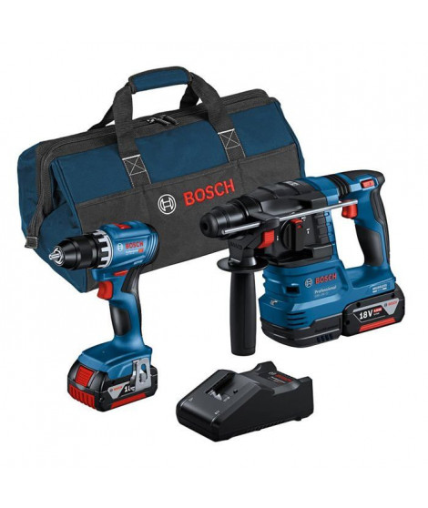 Combo-kit - BOSCH - GSR 18V-45 + GBH 18V-22 - Batterie 4,0 Ah - Perceuse a percussion