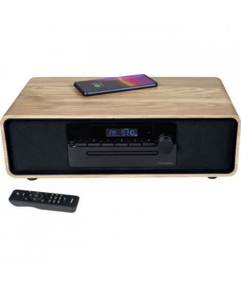 Micro-chaîne Bluetooth - THOMSON - Noir - Radio FM/CD/MP3/USB/Induction, 60W, Égaliseur, Télécommande, Alim. 230V