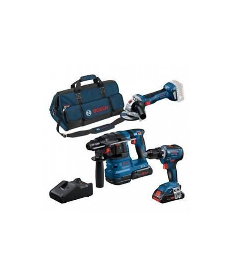 Combo-kit 3 outils 18V : GSR 18V-55 + GWS 18V-7 + GBH 18V