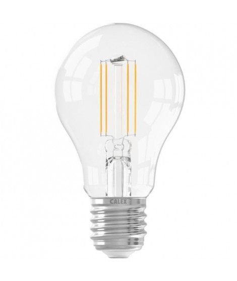 Ampoule LED E27 - CALEX - STANDARD A60 - Filament droit - 7 W - 806 lm - 2700 K - Intensité variable - Transparent