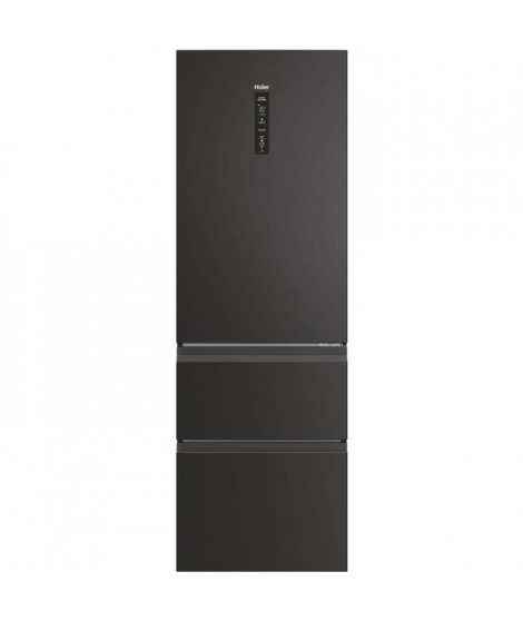 Réfrigérateur Combiné - HAIER - 3D 60 Series 5 HTW5618ENPT - Classe E - 360 L - 185 x 59,5 x 66,7 cm - Noir