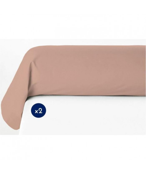 Lot de 2 taies de traversin - LOVELY HOME - LH71618 - 85 x 185 cm - Rose