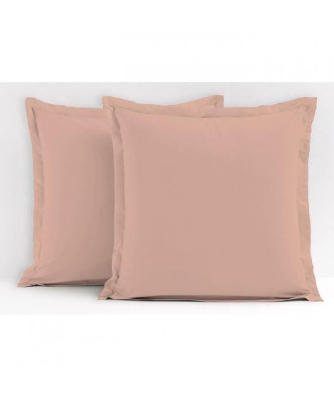 Lot de 2 taies d'oreiller - LOVELY HOME - LH71620 - 73 x 73 cm - Rose