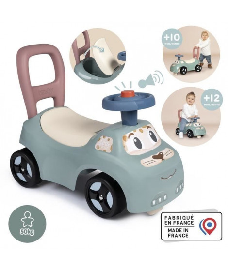 Little Smoby - Porteur Auto - Coffre sous la selle + siege - Klaxon - A partir de 10 ans - Fabrication française