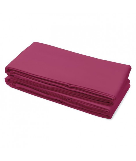 LOVELY HOME Drap Plat 100% coton 180x290 cm - 1 personne - Fuchsia