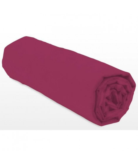 Drap-housse - LOVELY HOME - LH71607 - 180x200+35 cm - Fuchsia
