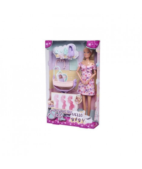 Smoby - Steffi Love - Future Maman - Poupée mannequin enceinte (29cm) - Accesoires pour bébé - Bouton pour faire grossir son …