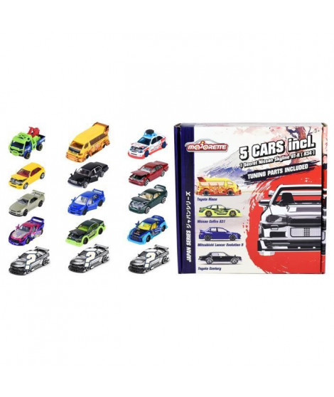Majorette - Coffret Japan Bonus Series - 5 véhicules en métal - de  - Accessoires pour customiser - Des 3 ans