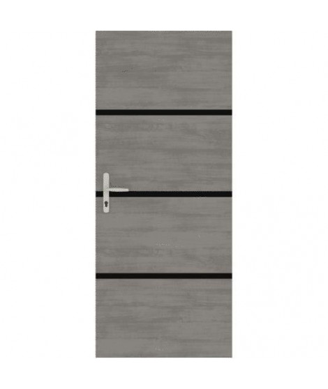 Kit de Rénovation pour Porte Intérieure - NORDLINGER PRO - 4 Feuilles 85 x 50 cm & 3 Profils Noirs 85 x 2 cm - Gris Agate