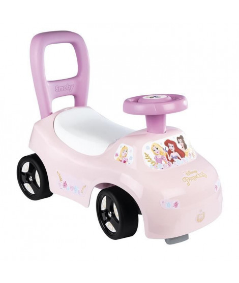 Smoby - Porteur auto enfant 2 en 1 - Disney Princesse - Coffre sous la selle + klaxon - Des 10 mois - Fabrication française
