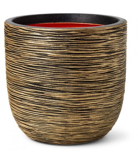 Pot de fleur boule - CAPI EUROPE - RIB NL - 43 x 41 cm - Noir / Or