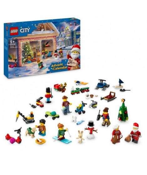 LEGO City 60436 Le calendrier de l'Avent 2024 - Compte a Rebours avant Noël pour Enfants