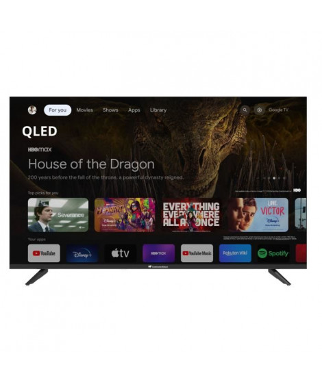 TV LED - CONTINENTAL EDISON - CELED43SGQLD24B6 - 43'' (109 cm) - QLED UHD 4K 3840x2160 - SMART GOOGLE - 4xHDMI - 2xUSB