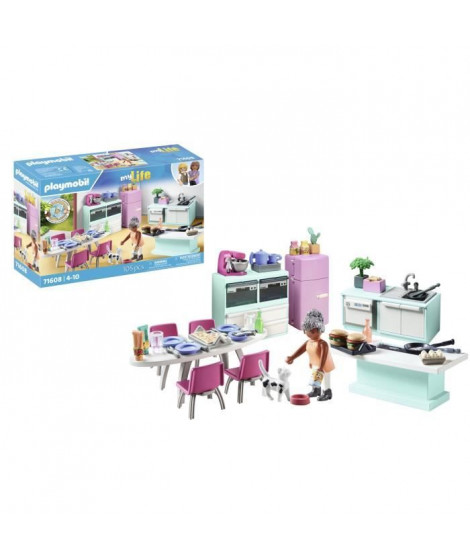PLAYMOBIL - 71608 - Cuisine avec ilôt central