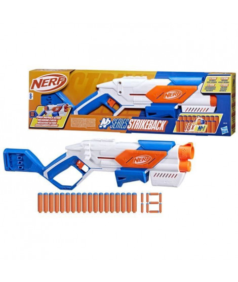 Nerf NSeries blaster Strikeback a fléchette, 18 fléchettes, a partir de 8 ans