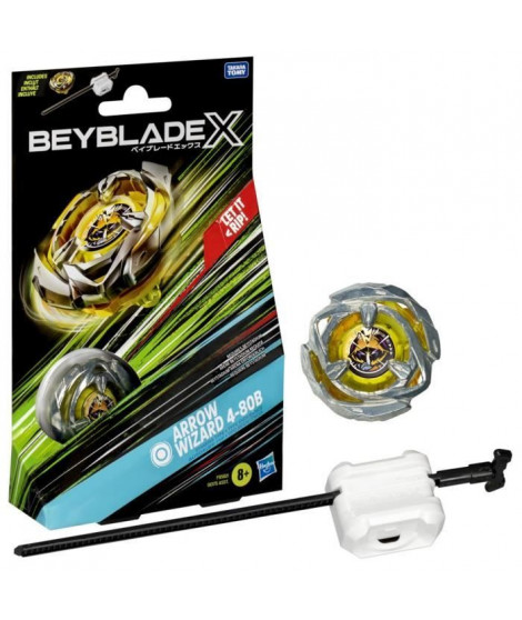 Beyblade X, Starter Pack Arrow Wizard 4-80B avec toupie de compétition a rotation droite de type endurance et lanceur, a part…
