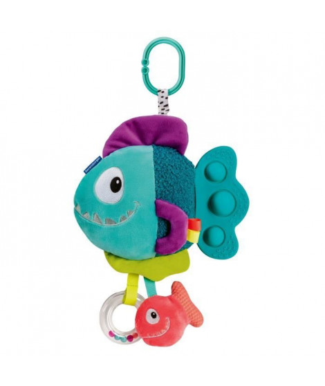 Ravensburger -PLAY + - Peluche pop-it piranha bleu - Des la naissance - version française - 34016