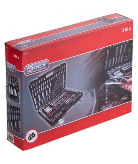 Coffret a douilles CONNEX - 216 pieces - Garantie 2 ans