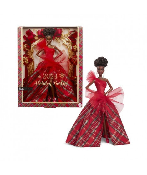 BARBIE Poupée joyeux noël brune HRM62