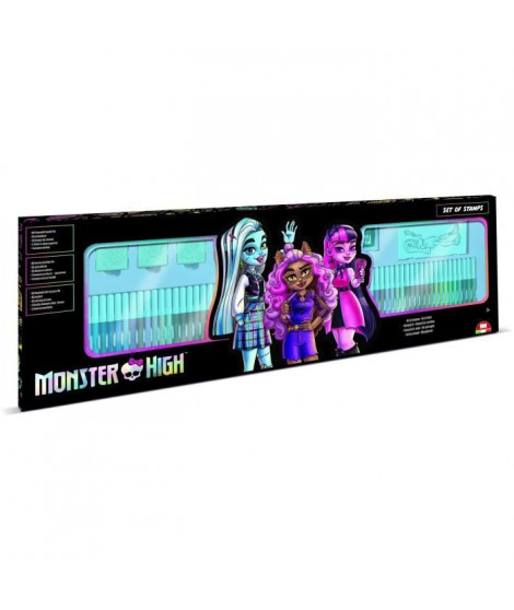 Coffret coloriage - MULTIPRINT - 18869 - 60 feutres 4 tampons Monster High
