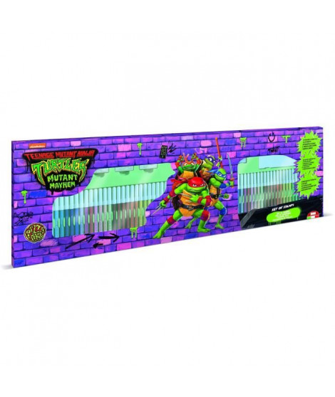 Coffret coloriage - MULTIPRINT - 18884 - 60 feutres 4 tampons Tortues Ninja