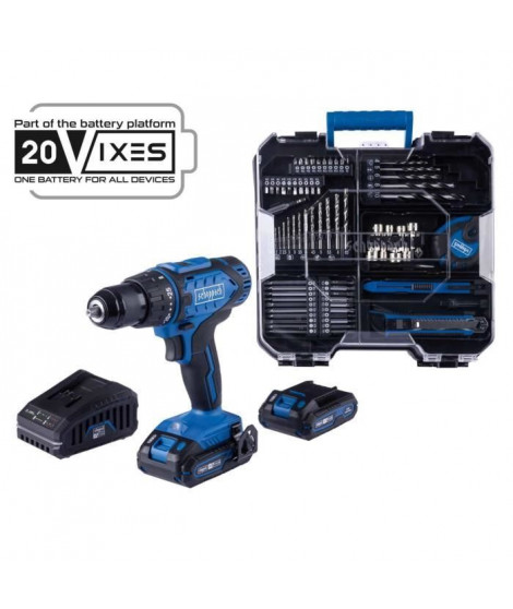 Perceuse-visseuse SCHEPPACH - 20V IXES - 50 Nm mandrin 13mm + 2 batteries + chargeur + 74 accessoires + Coffret - C-DTB74/2-X