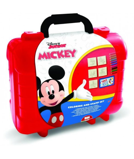 Travel Set - MULTIPRINT - 42945 - 5 tampons Mickey, 10 crayons