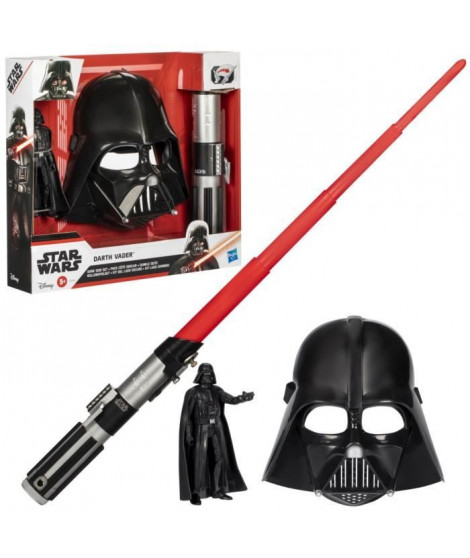 Pack Côté obscur Dark Vador, sabre laser rouge, masque Dark Vador et figurine de 15 cm, accessoire, des 4 ans, Star Wars