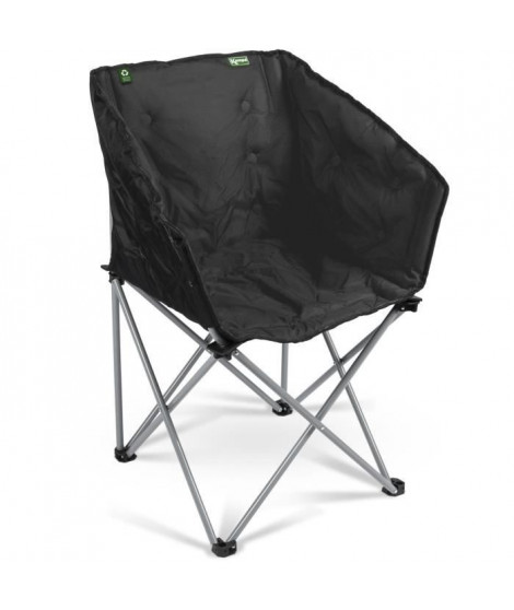 Fauteuil pliant - KAMPA - Tub Chair Eco Charcoal - Léger, matelassé rPET, noir, recyclés, acier, sac de transport, supporte 1…