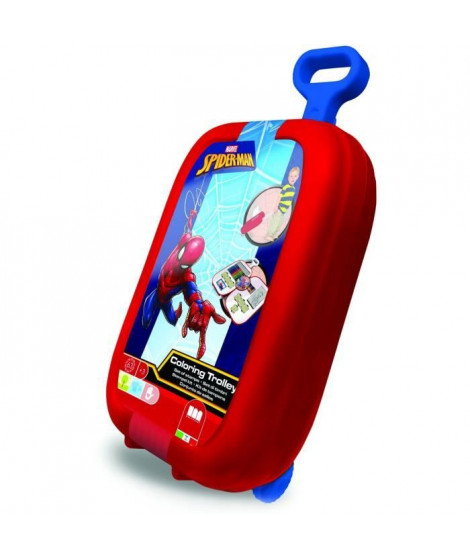 Trolley - MULTIPRINT - 64817 - 7 tampons Spiderman, 5 crayons, 18 feutres