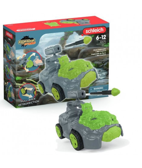 Crashmobile de Pierre avec Mini Creature, Coffret voiture avec figurine fantastique, Schleich 42670 Eldrador Creatures