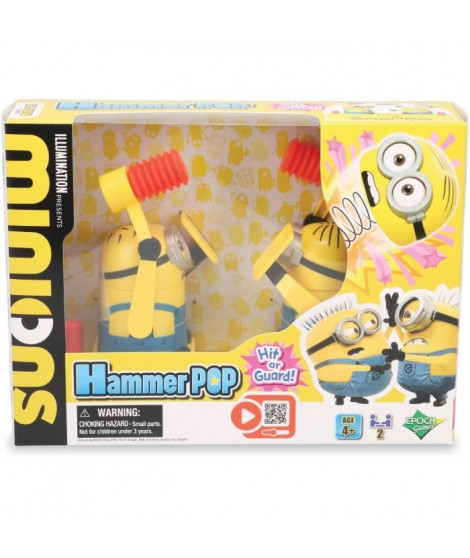 Jeu d'Adresse - EPOCH GAMES - Minions Hammer POP - Tape sur la Tete du Minion, Gagne le Point !