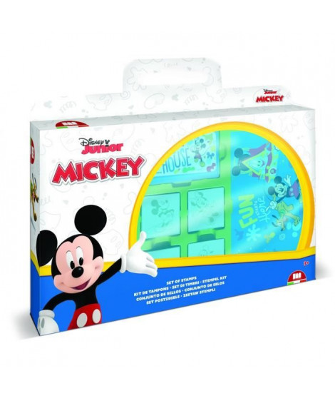 Coffret de tampons - MULTIPRINT - 7945 - Mickey - 7 tampons bois et latex, feutres Giotto, album coloriage