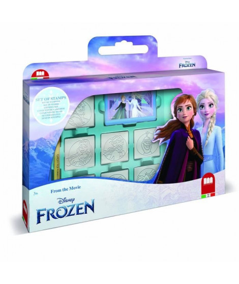 Coffret de tampons - MULTIPRINT - 7981 - La Reine des Neiges - 7 tampons bois et latex, feutres Giotto, album coloriage