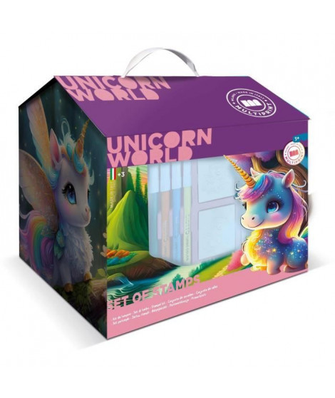 Maison de coloriage - MULTIPRINT - 9978 - 7 tampons Licornes