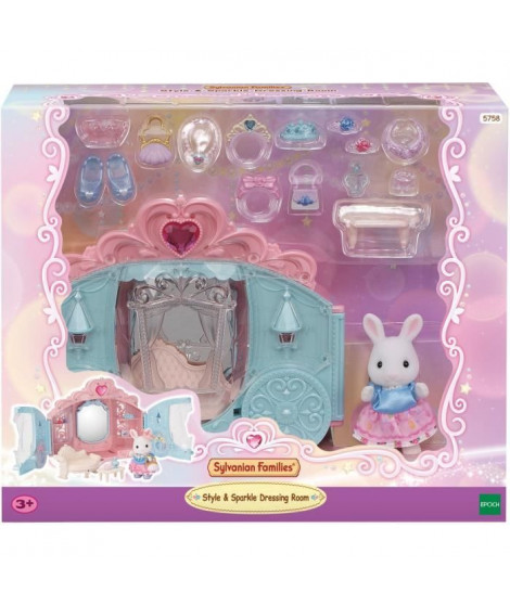 Coffret de Jeu - SYLVANIAN FAMILIES - Dressing de Princesse - Carrosse et Fille Lapin Neige