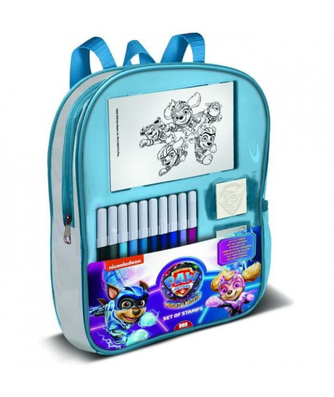 Sac a dos garni - MULTIPRINT - 24144 - 4 tampons Pat Patrouille le Film