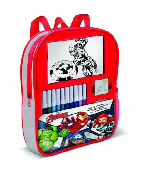 Sac a dos garni - MULTIPRINT - 24873 - 4 tampons Avengers