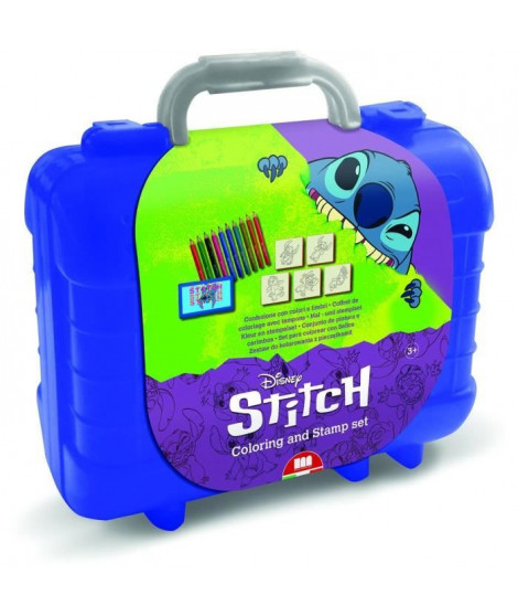 Travel Set - MULTIPRINT - 42134 - 5 tampons Stitch, 10 crayons