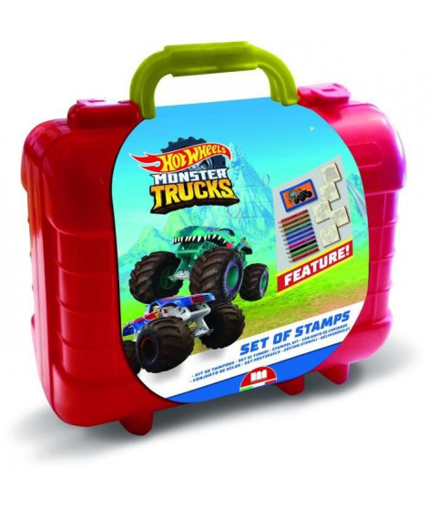 Travel Set - MULTIPRINT - 42143 - 5 tampons Hot Wheels, 10 crayons