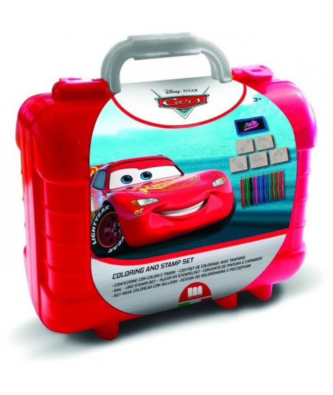Travel Set - MULTIPRINT - 42823 - 5 tampons Cars, 10 crayons