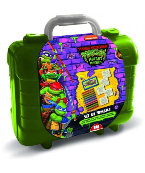 Travel Set - MULTIPRINT - 42884 - 5 tampons Tortues Ninja, 10 crayons